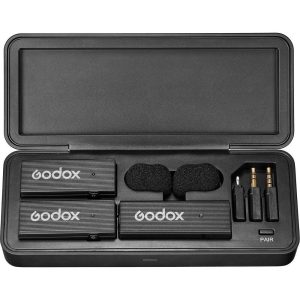 Godox MoveLink Mini LT 2-person wireless microphone system for cameras and iOS devices black dual lavalier mic kit