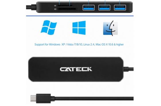 USB-C 3.0 card reader hub with SD and TF card slots and 3 USB 3.0 ports for fast data transfer OTG adapter compatible with laptops and phones in Zambia