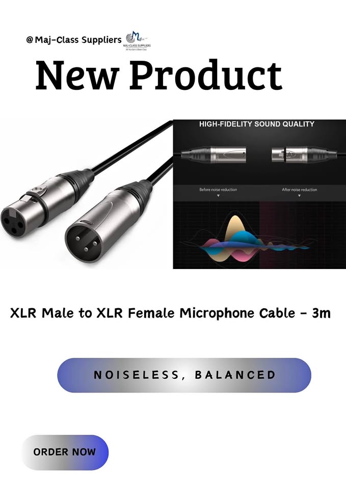 XLR male to XLR female microphone cable 3M balanced audio cable for microphones and sound systems in Lusaka Zambia