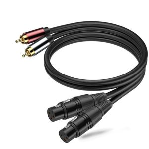 2 XLR Female to 2 RCA Male Hi-Fi Audio Cable 3m for Mixers and Amplifiers in Lusaka Zambia