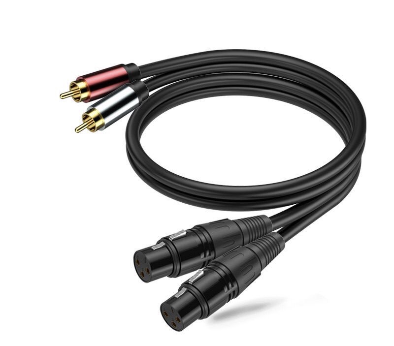 2 XLR Female to 2 RCA Male Hi-Fi Audio Cable 3m for Mixers and Amplifiers in Lusaka Zambia